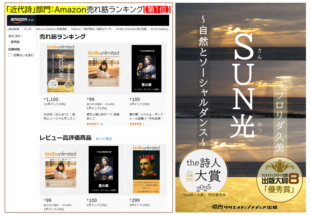 ３【Amazon売れ筋ランキング1位】　SUN光　さんみつ　フロリダ久美　出版大賞８優秀賞　クリエイティブメディア出版　クリエイターズワールド　松田提樹　出版ブランディング思考